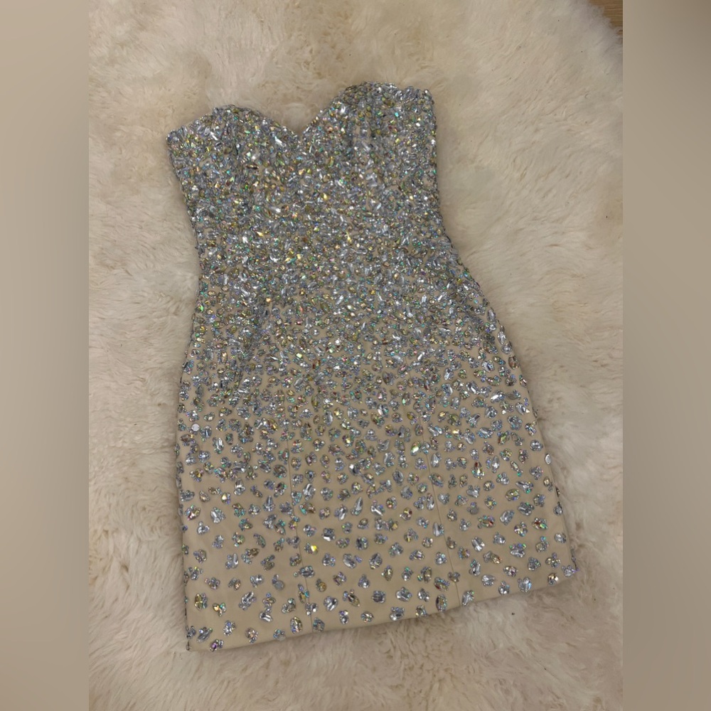 Like a size 0/2 Mori Lee AB crystal cocktail dress